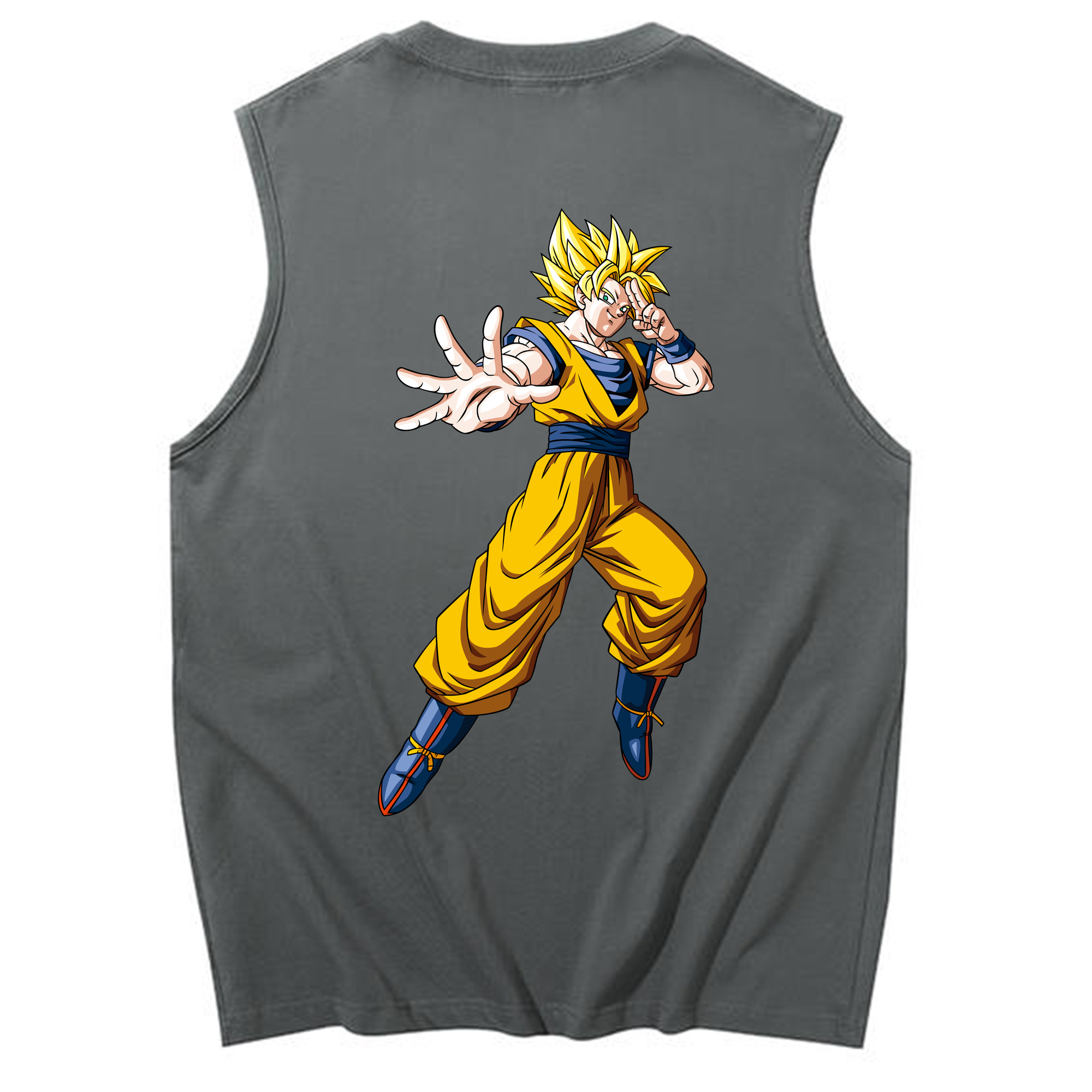 （画像用） ドラゴンボール 孫悟空（そん ごくう）Son Goku カカロット DRAGON BALL Kakarotto コットン100％タンクトップ（背面プリント）